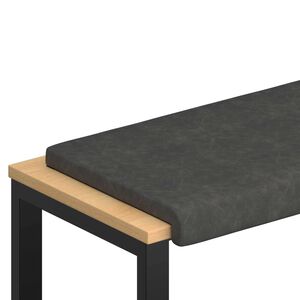 vidaXL Blazina za klop Umetno usnje Črna Globina 35 cm