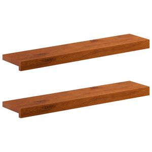 vidaXL Okenske police 2 kos Rjava 70 x 15 x 2 cm Masivno hrastovo les