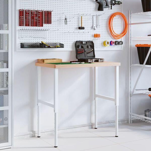 vidaXL Delovna miza 100x60x(73-99,5) cm trdna bukovina pravokotna