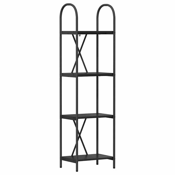 vidaXL Knjižna polica Črna Orehovina 40 x 30 x 146 cm Konstruiran les