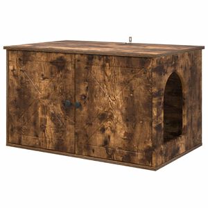 vidaXL Mačja hi&scaron;a Dimljen hrast 85 x 55 x 50,5 cm Inženirski les