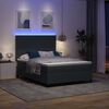 vidaXL LED Box Spring Postelja Temno siva in bela 140 x 190 cm