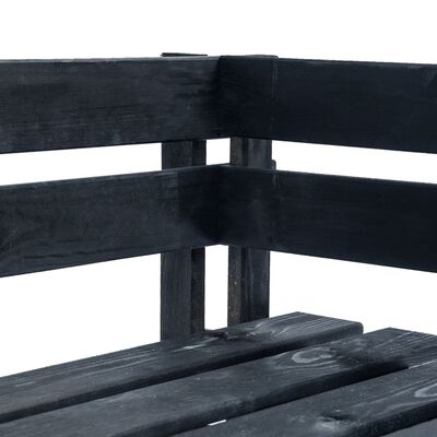 vidaXL Vrtna kotna klop iz palet lesena črna
