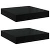 vidaXL Lebdeče police 2 kosa visok sijaj črne 23x23,5x3,8 cm MDF