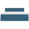 vidaXL Postelja s shranjevanjem Temno modra 160 x 200 cm Žamet