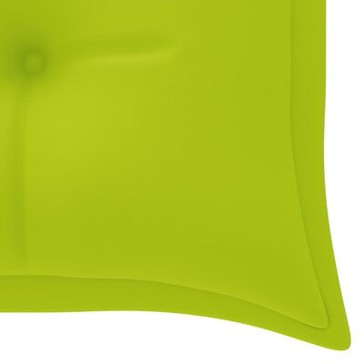 vidaXL Vrtna klop s svetlo zeleno blazino 150 cm trdna tikovina