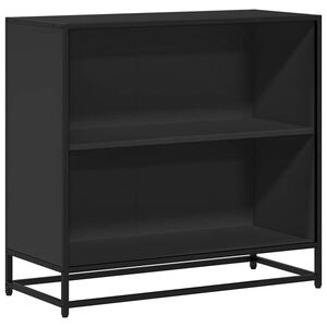vidaXL Knjižna omara črna 80,5x35x76 cm iverna plo&scaron;ča