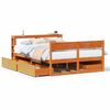 vidaXL Posteljni okvir brez vzmetnice vo&scaron;čeno rjav 140x190 cm borovina