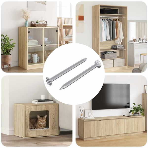 vidaXL Žeblji za Les 2 pcs srebrna &Oslash; 3 x 15 mm Kovina