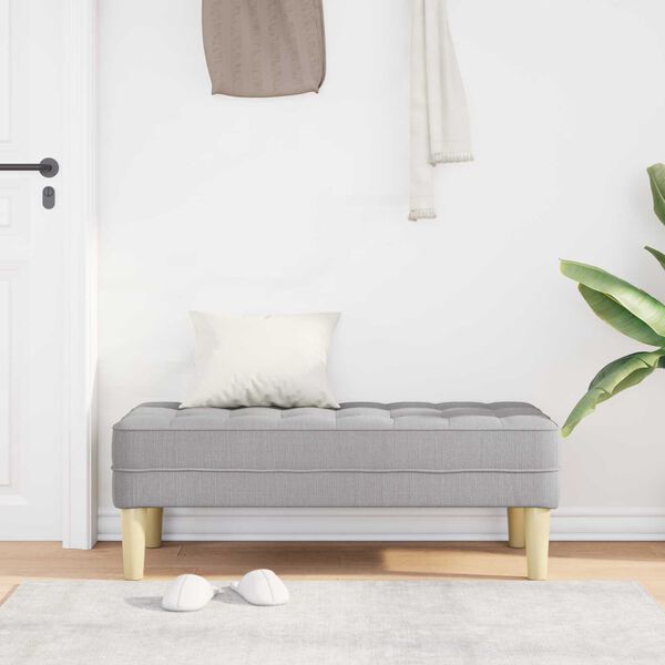 vidaXL klop z blazino Oblačno siva 113 x 57 x 39 cm blago