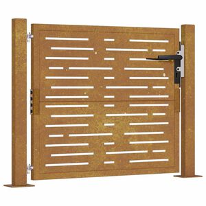 vidaXL Vrtna vrata 100x75 cm iz kortenskega jekla kvadratna oblika