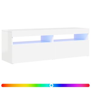 vidaXL TV omarica z LED lučkami visok sijaj bela 120x35x40 cm