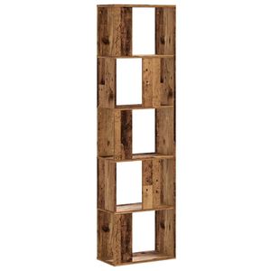 vidaXL Knjižna omara 5-nadstropna starinski les 45x23,5x162,5 cm