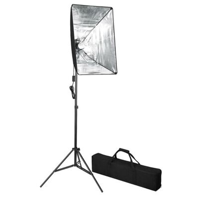 vidaXL Komplet za fotografski studio z ozadjem in mehčalno lučjo