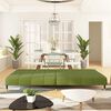 vidaXL Kavč dvosed z ležiščem svetlo zelen žamet