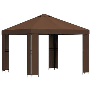 vidaXL Paviljon 3 x 3 m Rjava Poliester in jeklo 190 gsm