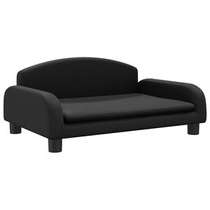 vidaXL Otro&scaron;ki kavč črn 70x45x30 cm umetno usnje