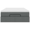vidaXL Otomanska postelja z vzmetnico siv 120x190 cm blago