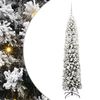 vidaXL Umetno božično drevo z LED lučkami Zelena in bela 180 cm