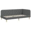 vidaXL Kotna postelja Temno siva 90 x 200 cm blago