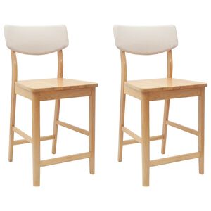 vidaXL Jedilni stoli 2 kos Masivno gumovo les Naravna 48 x 49 x 95 cm