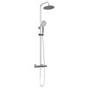 vidaXL Komplet termostatskega tu&scaron;a Krom 27 x 46 x 123 cm Inox 201