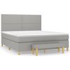 vidaXL Box spring postelja z vzmetnico svetlo siva 180x200 cm blago