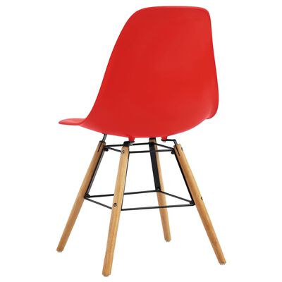 vidaXL Jedilni stoli 2 kosa rdeča plastika