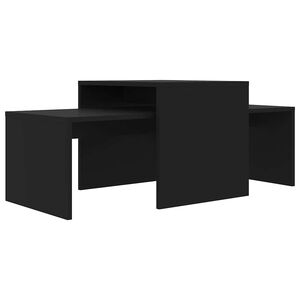 vidaXL Komplet klubskih mizic črna 100x48x40 cm inženirski les