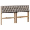 vidaXL Tapecirano vzglavje Taupe 140 cm Masivno borovo les