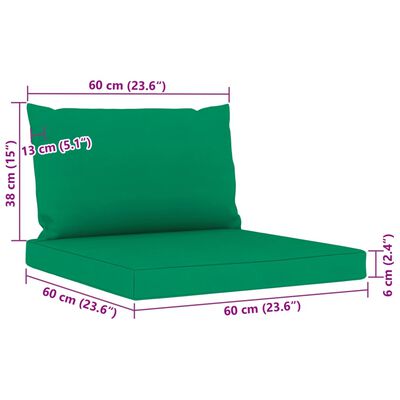vidaXL Vrtna sedežna garnitura 9-delna z blazinami zelena