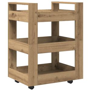 vidaXL Kuhinjski voziček Umetni hrast 60 x 45 x 80 cm Inženirski les