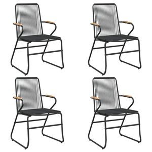 vidaXL Vrtni stoli 4 kosi črni 58x59x85,5 cm PVC ratan