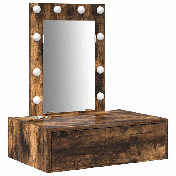 vidaXL Toaletna mizica Rjava 60 x 40 x 70 cm Konstruiran les