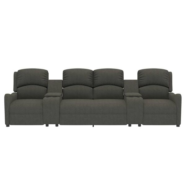 vidaXL Masažni štirised z držali za skodelico temno sivo blago