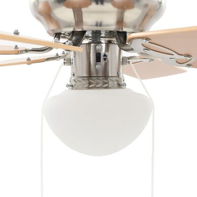 vidaXL Dekorativni stropni ventilator s svetilko 82 cm svetlo rjav
