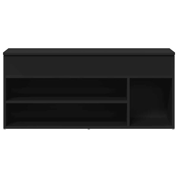 vidaXL Lavica za čevlje črna 102x30,5x45 cm iz inženirskega lesa