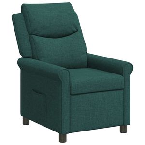 vidaXL Naslonjač na ležanje Temno zelena 69 x 93 x 102 cm Blago