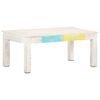 vidaXL Klubska mizica bela 110x60x45 cm trden mangov les