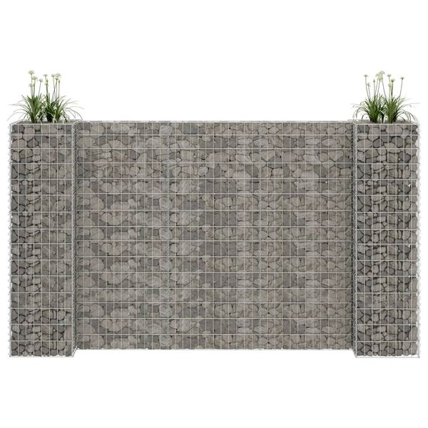 vidaXL Korito za rastline gabion H-oblike jeklo 260x40x150 cm