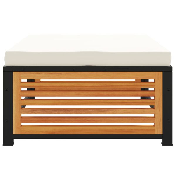 vidaXL Vrtni stolček z blazino 68x68x30 cm trden akacijev les