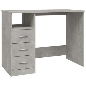 vidaXL Pisalna miza s predali betonsko siva 102x50x76cm inženirski les