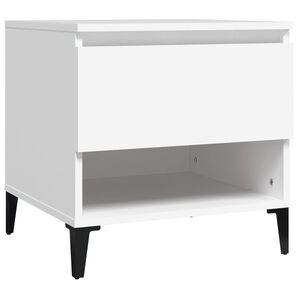 vidaXL Stranska mizica bela 50x46x50 cm inženirski les