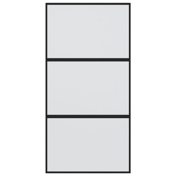 vidaXL Drsna vrata črna 102,5x205 cm kaljeno steklo in aluminij