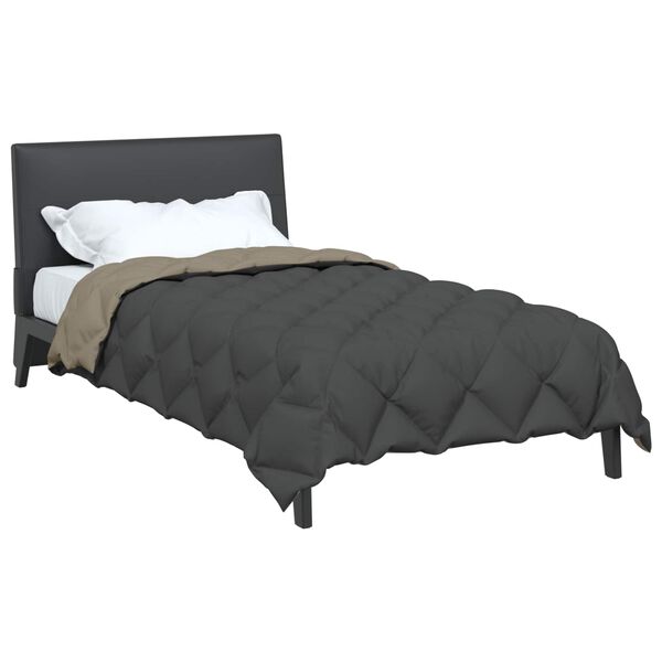 vidaXL Zimska posteljnina Svetlo siva in antracit 220 x 135 cm