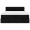 vidaXL Otomanska postelja z vzmetnico črn 140x200 cm blago