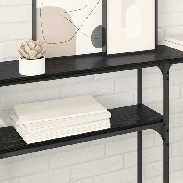 vidaXL Konzolnamizica Črna Orehovina 146 x 22,5 x 75 cm