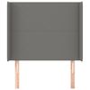 vidaXL Vzglavje z u&scaron;esi temno sivo 103x16x118/128 cm blago