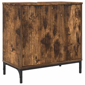 vidaXL Kopalni&scaron;ka omara za umivalnik Dimljeni oreh 60,5 x 33,5 x 61 cm