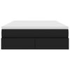 vidaXL Postelja z dodatnim prostorom za shranjevanje in vzmetnico Črna